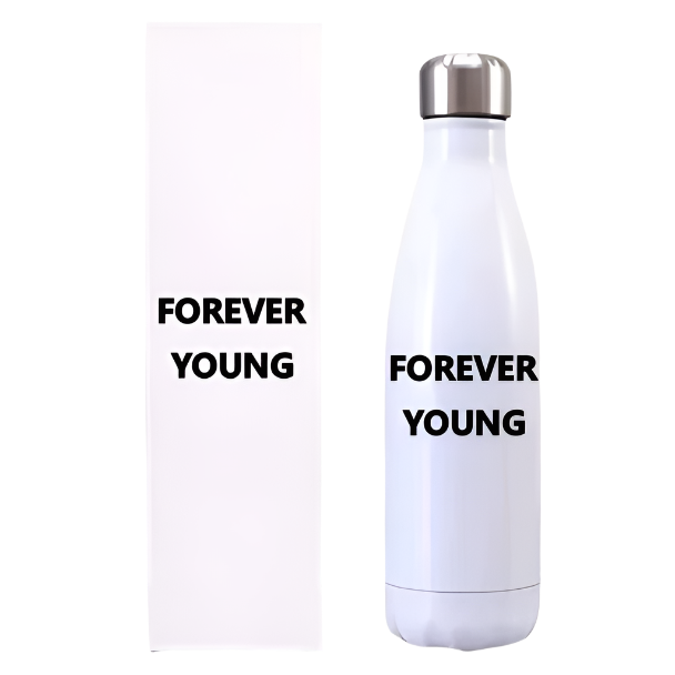 FOREVER YOUNG BOTTLE (READ MY BACK)
